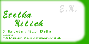 etelka milich business card